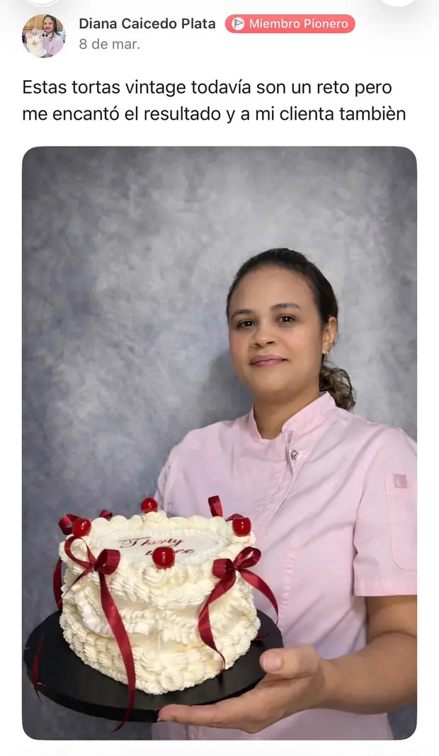 Torta vintage de Diana Caicedo Plata, alumna del método